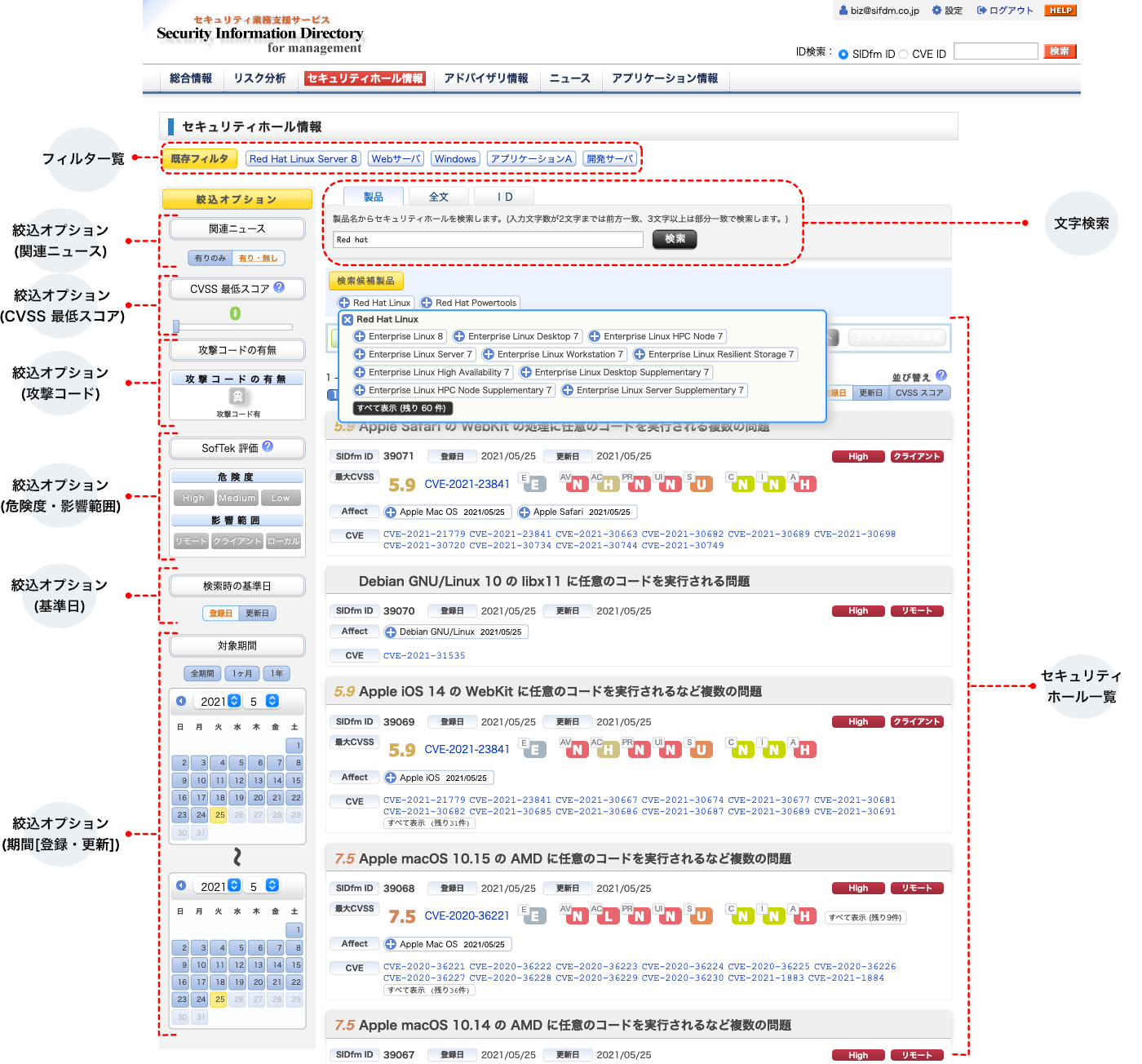 リスク分析画面