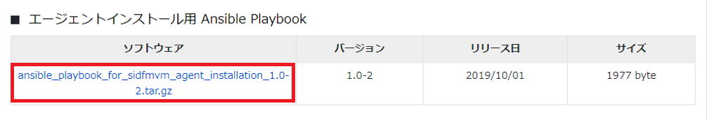 Ansible を使用してエージェントをインストールする Sidfm Vm ユーザガイド